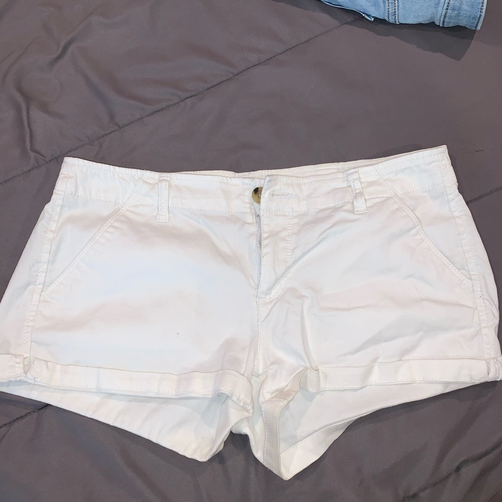 White Low Waisted Shorts